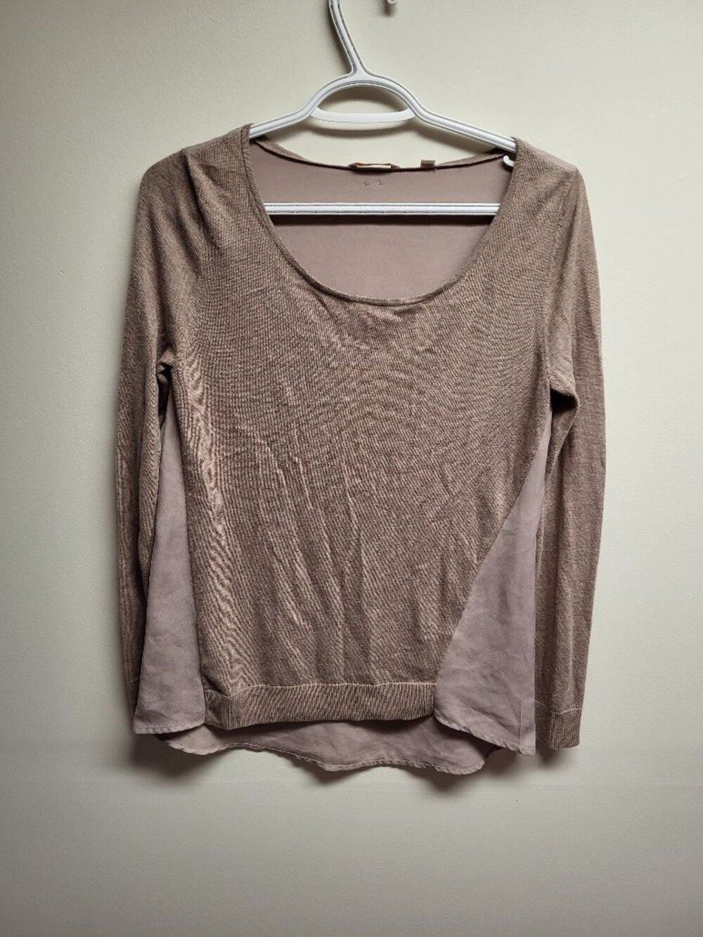 Guess Brown & Cream Long Sleeve Top Size XS